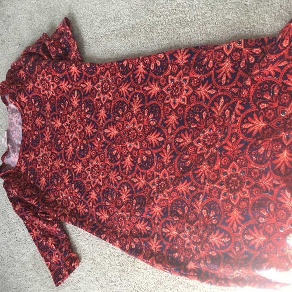 super cute red and blue patterned dress